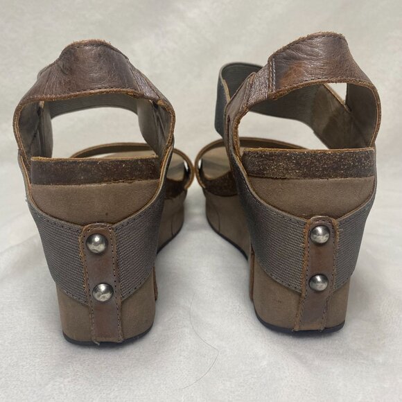 OTBT Bushnell Wedge Women's Sandals Pewter Leather Size 5.5 - Picture 5 of 9
